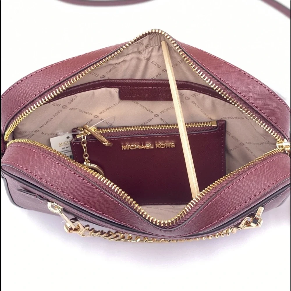 Michael Kors Crossbody Merlot and Small Wallet Coinpouch Set Bordeaux